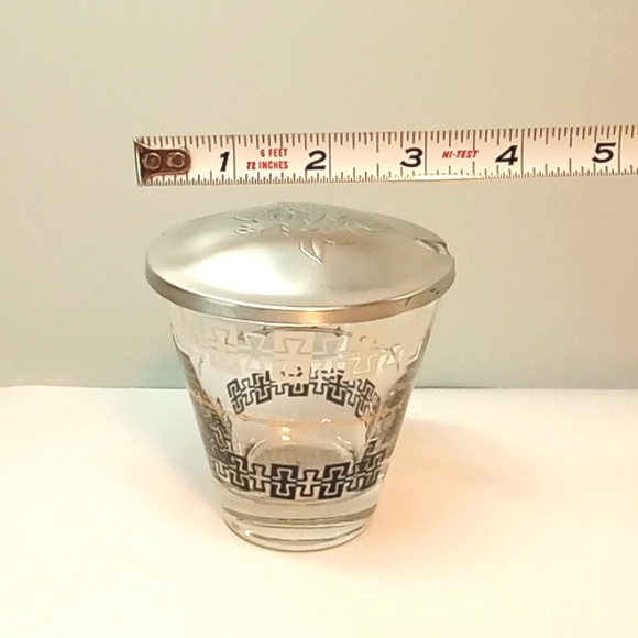 Vintage Libbey Mid-Century Modern black, white and gold condiment jar. - Picture 8 of 8